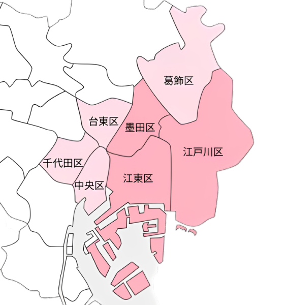 訪問可能エリアの地図